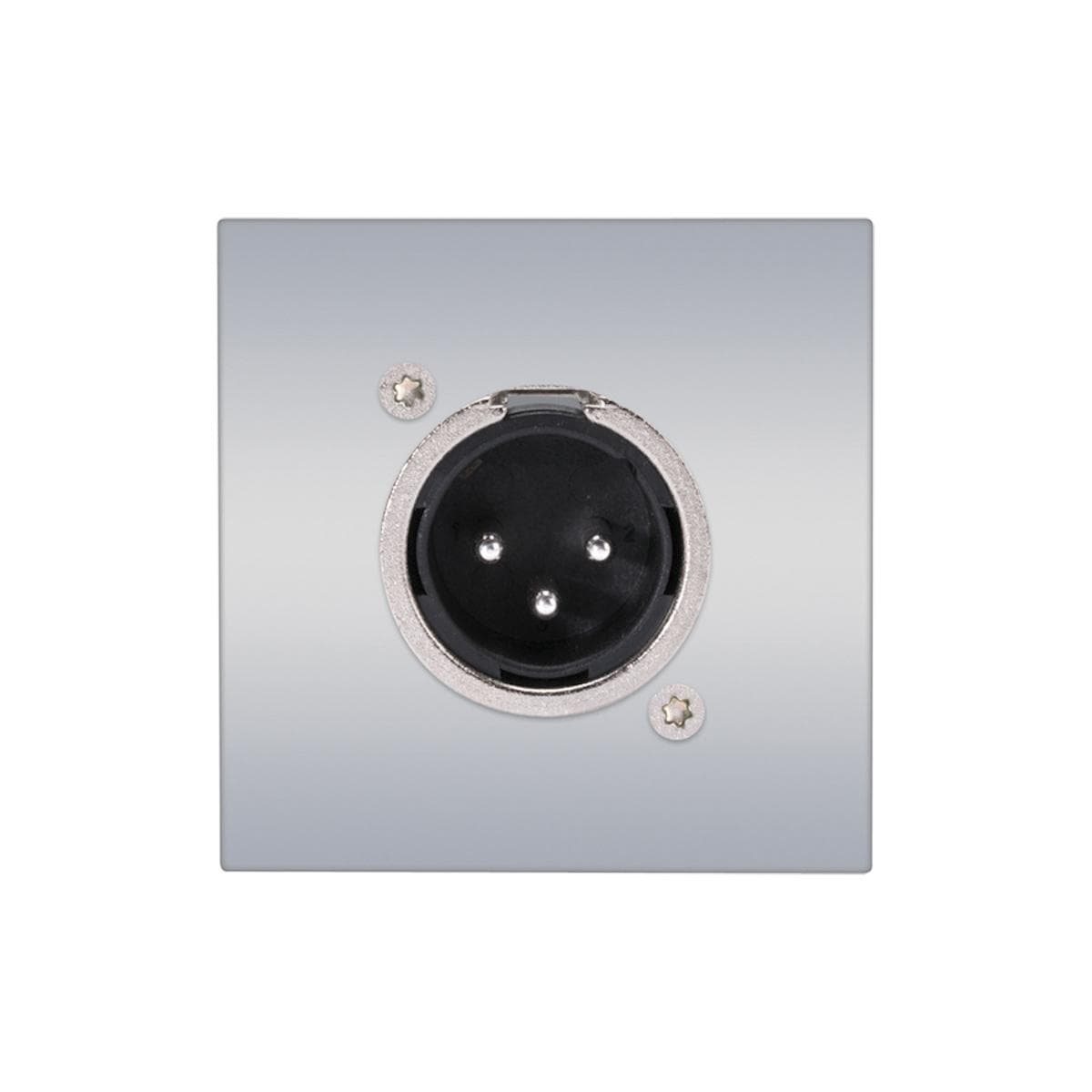 connection-modul XLR male —> Screw terminal, scale: 45x45 mm, plastic, colour: aluminium silver