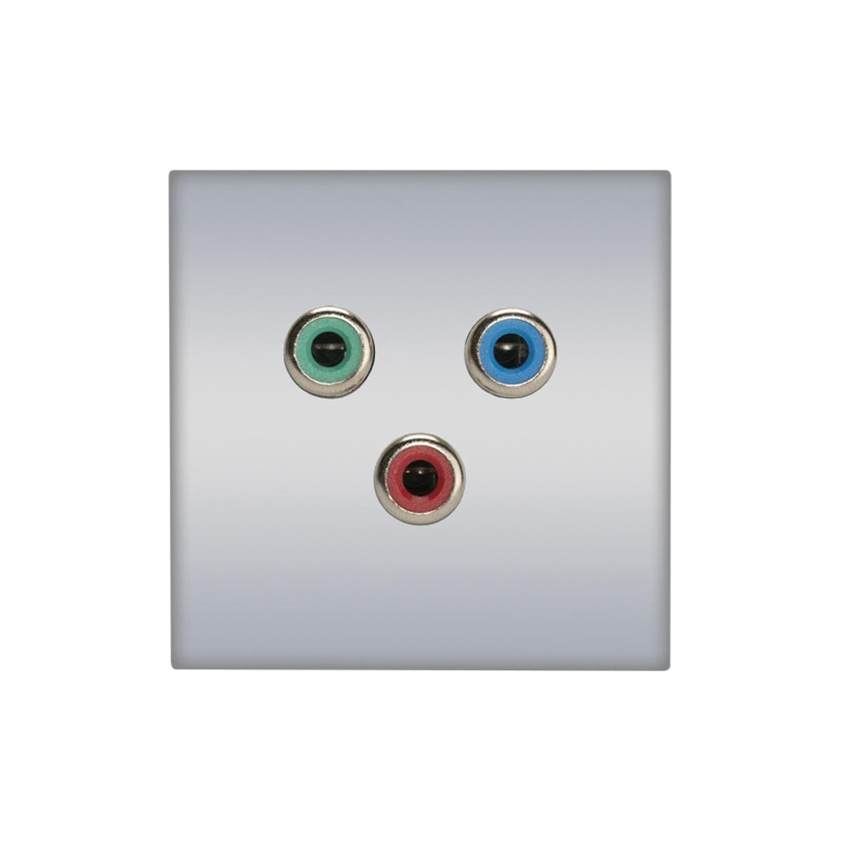 connection-modul 3 x RCA YUV red / green / blue, scale: 45x45 mm, plastic, colour: aluminium silver