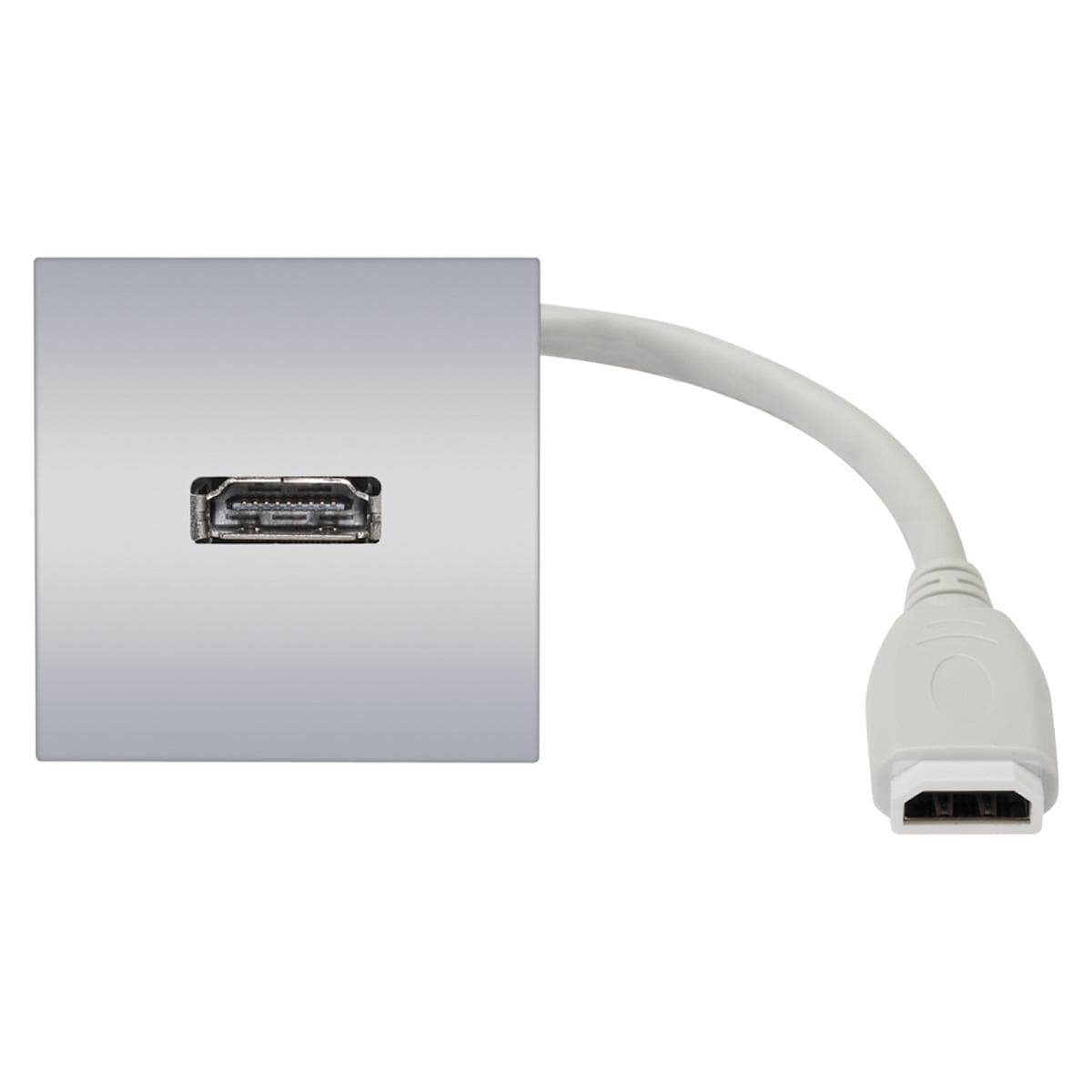 connection-modul HDMI fem. —> 0.15 m breakout cable HDMI fem., scale: 45x45 mm, plastic, colour: alu