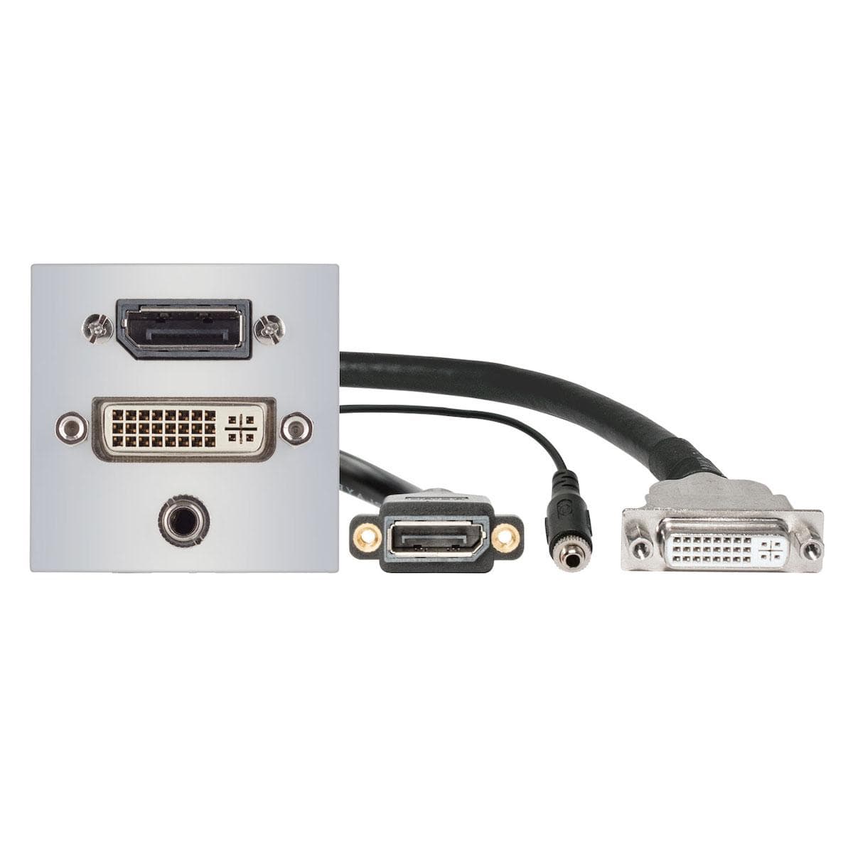connection-modul Display port fem. —> 0.15 m (0.5 ft.) breakout cable display port fem. + DVI fem.