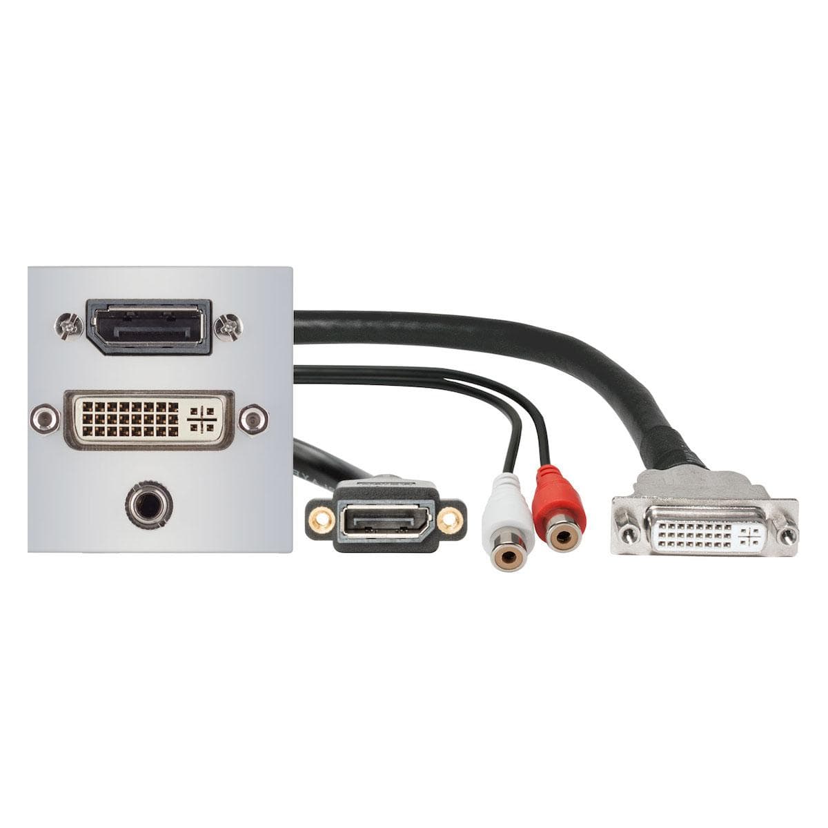connection-modul Display port fem. —> 0.15 m (0.5 ft.) breakout cable display port fem. + DVI fem.