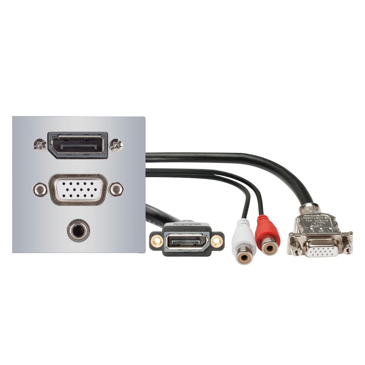 connection-modul Display port fem. —> 0.5 ft. breakout cable display port fem. + VGA fem. —> 0.5