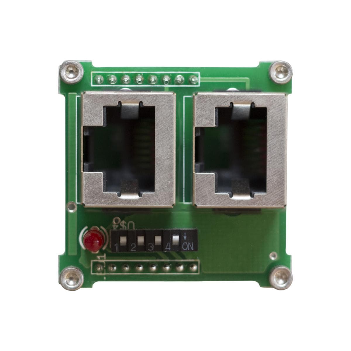 4-way button module, RS232 4-way button module, RS232 with LED lighting, scale: 45x45 mm, plastic, c