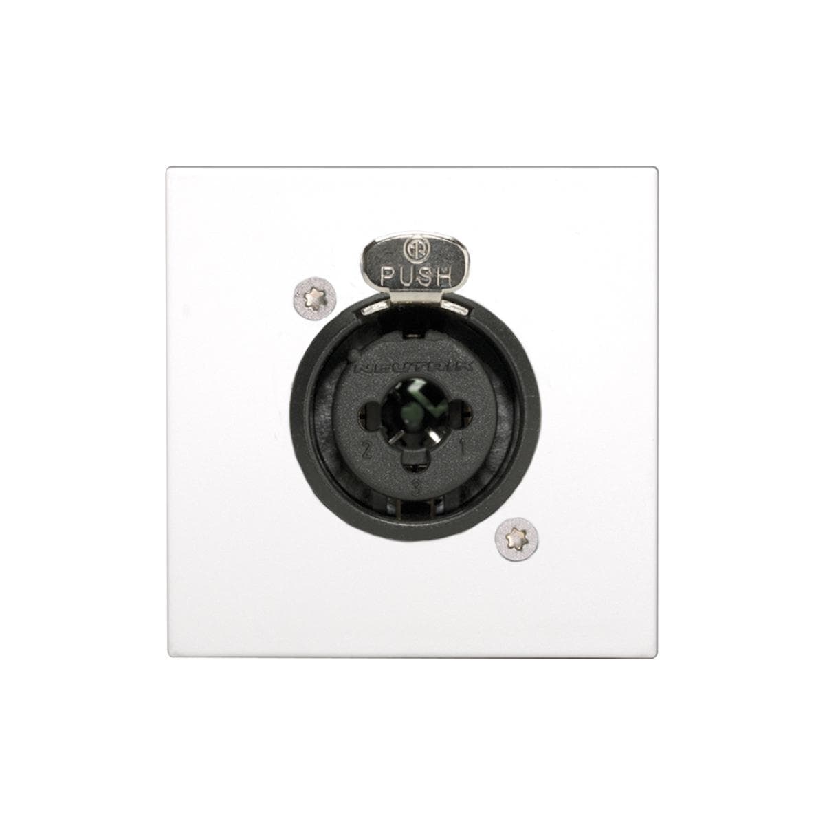 connection-modul XLR / RCA-combo fem. —> Screw terminal, scale: 45x45 mm, plastic, colour: pure whit