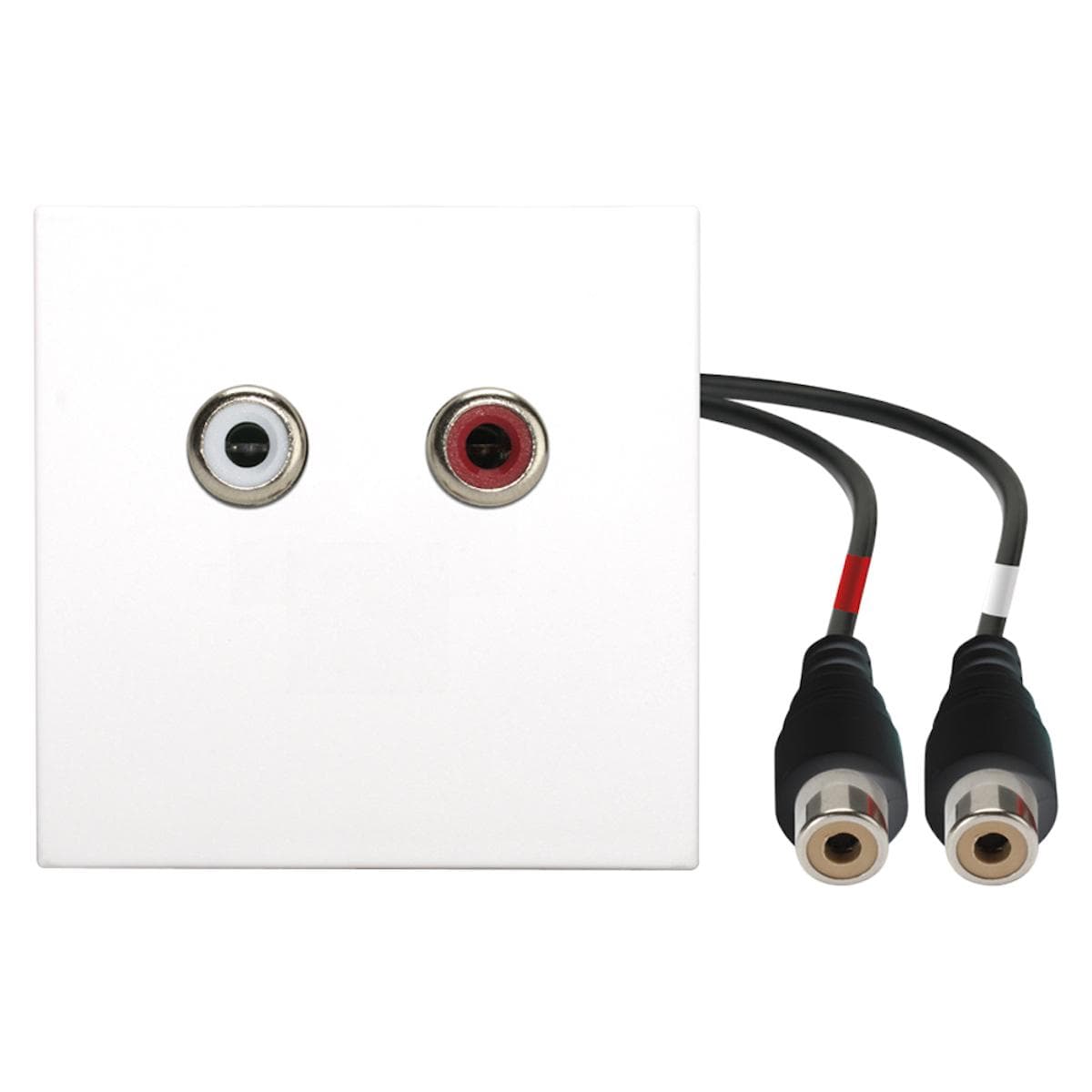 connection-modul 2 x RCA Audio red / white fem. —> 0.30 m breakout cable 2 x RCA audio red / white f