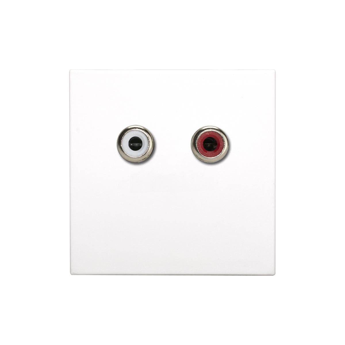 connection-modul 2 x RCA Audio red / white fem. —> Screw terminal, scale: 45x45 mm, plastic, colour: