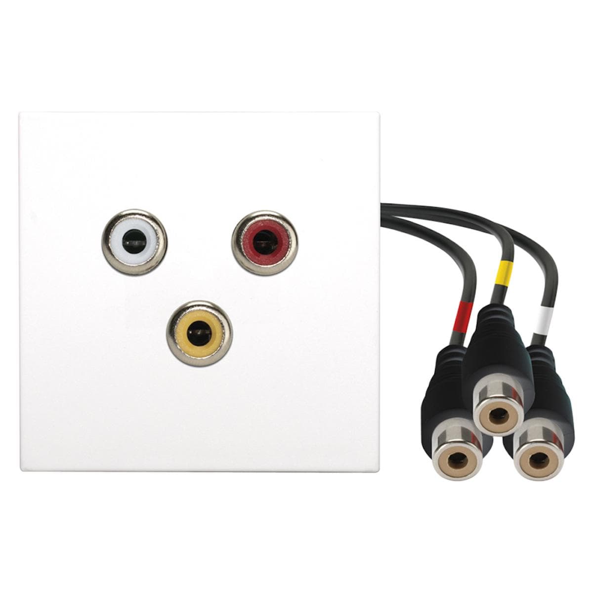 connection-modul 3 x RCA A/V yellow / red / white fem. —> 0.30 m Breakout cable 3 x RCA A/V yellow /