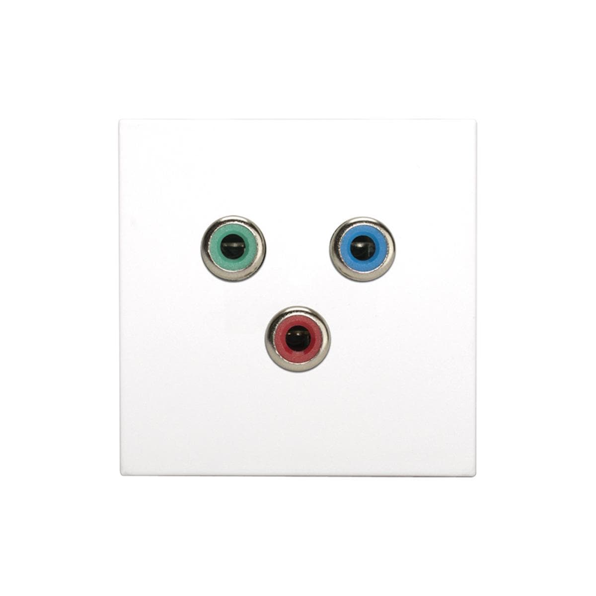 connection-modul 3 x RCA YUV red / green / blue, scale: 45x45 mm, plastic, colour: pure white