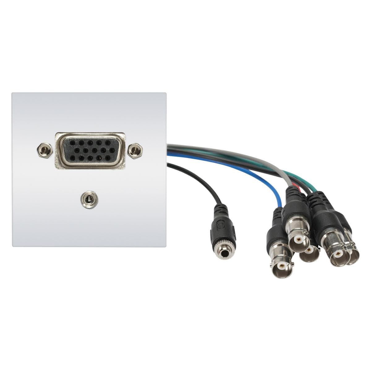 connection-modul VGA fem. —> 0.2 m breakout cable 5 x BNC fem. + 3.5 mm stereo mini jack fem. —> 0.1