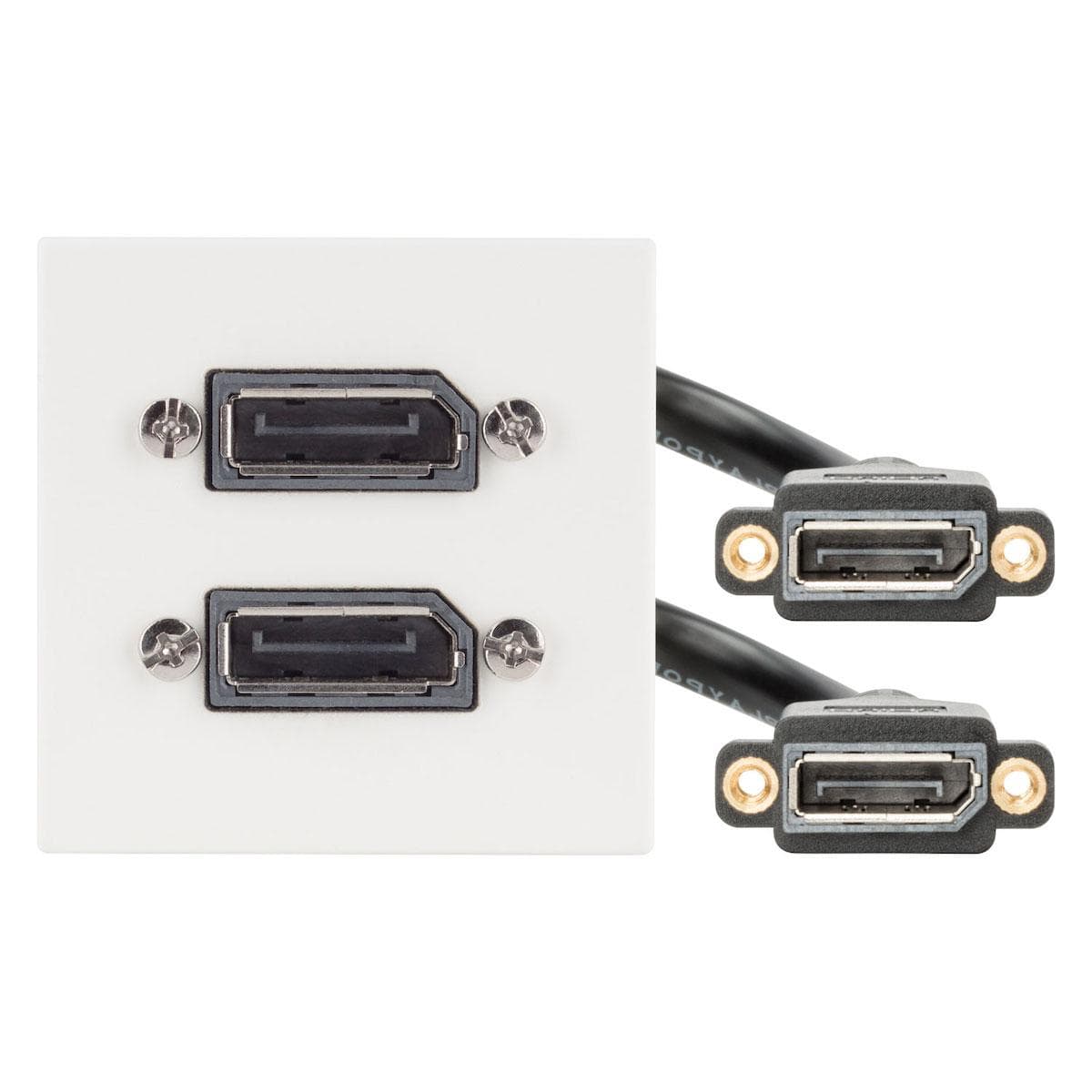 connection-modul 2 x Display port fem. —> 2 x 0,15 m (0.5 ft.) breakout cable display port fem., sc