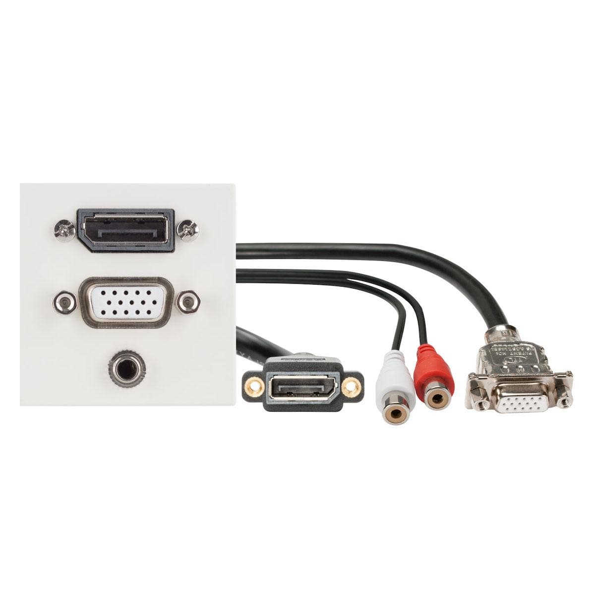 connection-modul Display port fem. —> 0.5 ft. breakout cable display port fem. + VGA fem. —> 0.5