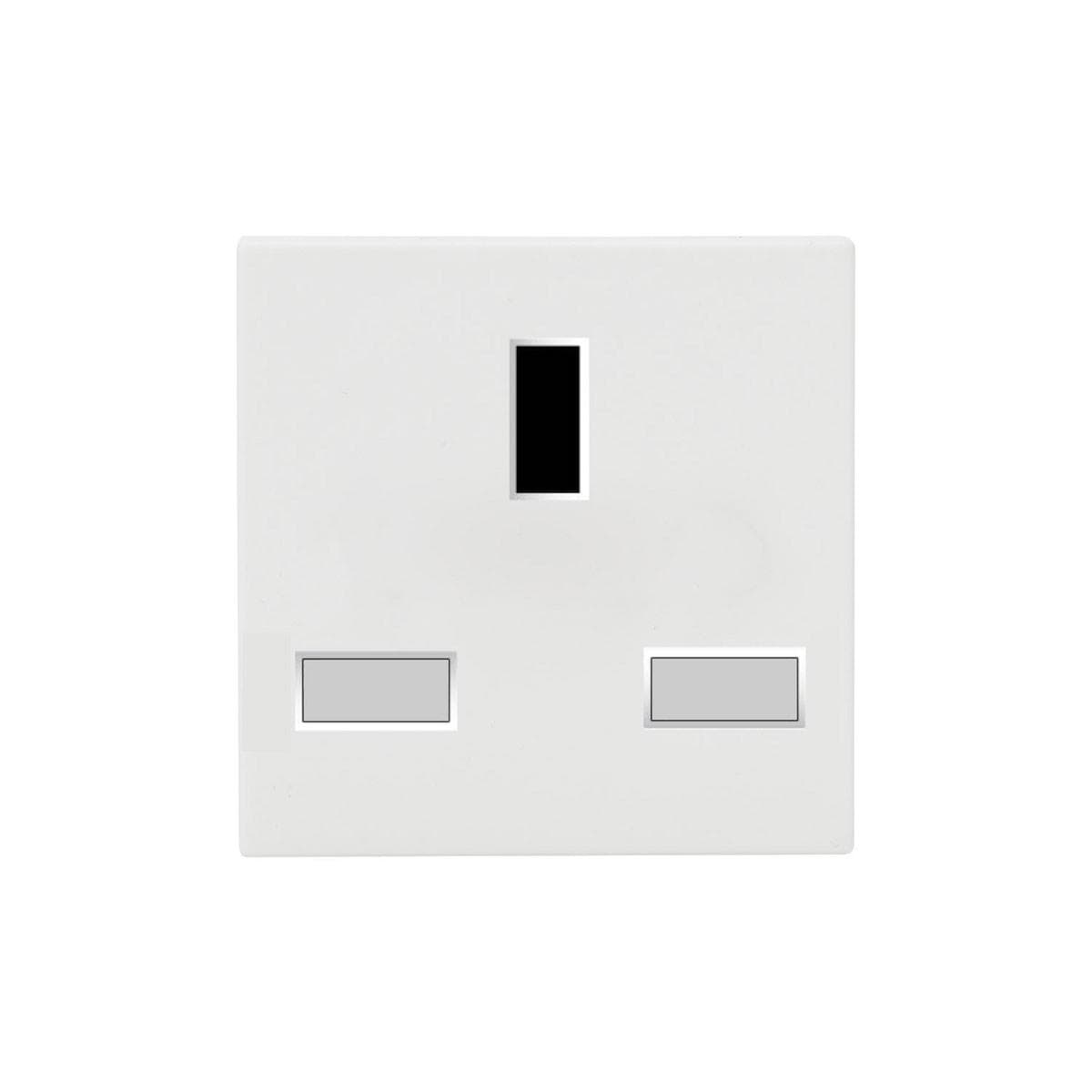 connection-modul SCHUKO-socket, British, scale: 45x45 mm, plastic, colour: silver