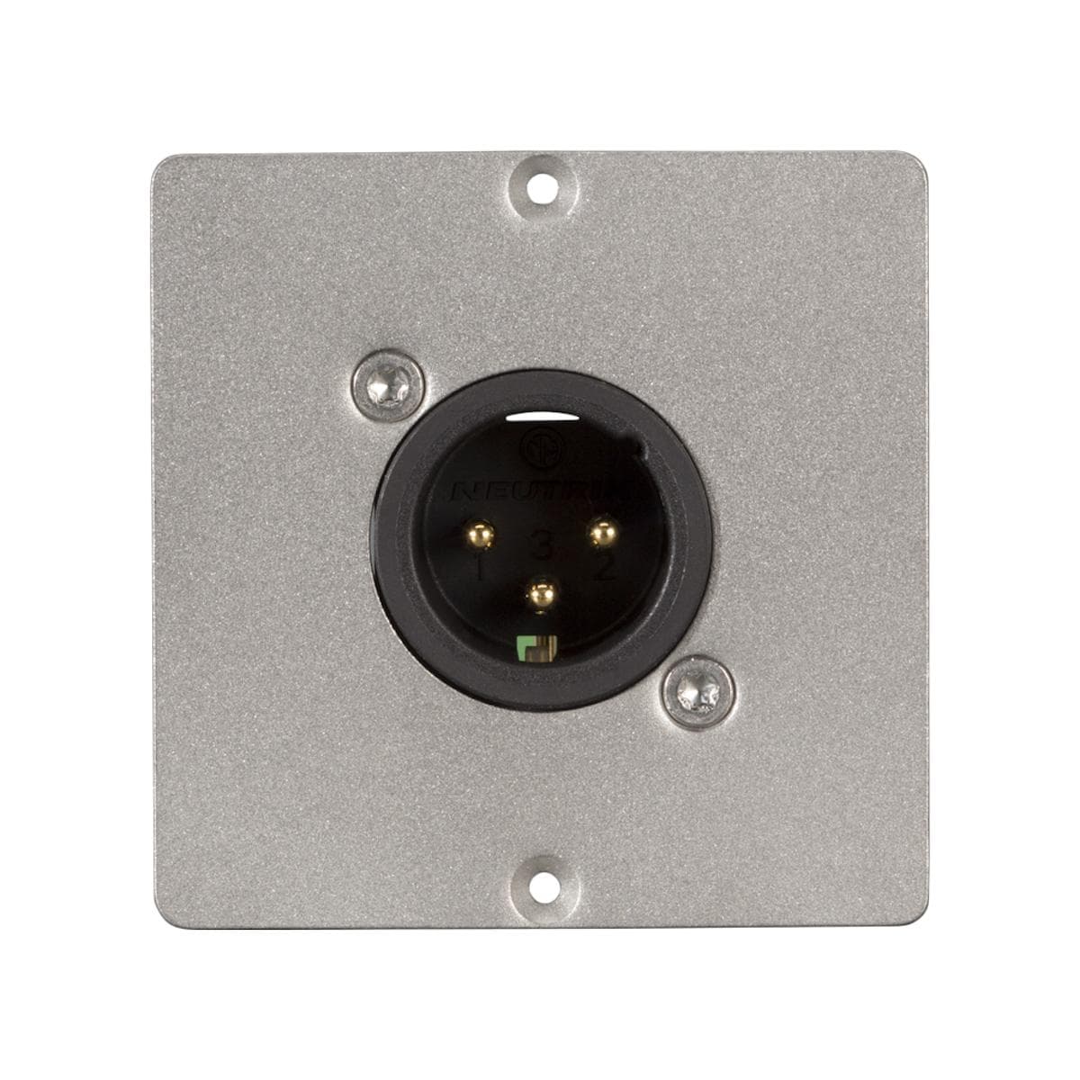 connection-modul XLR male —> Screw terminal, scale: 50x50 mm, stainless steel, colour: stainless ste