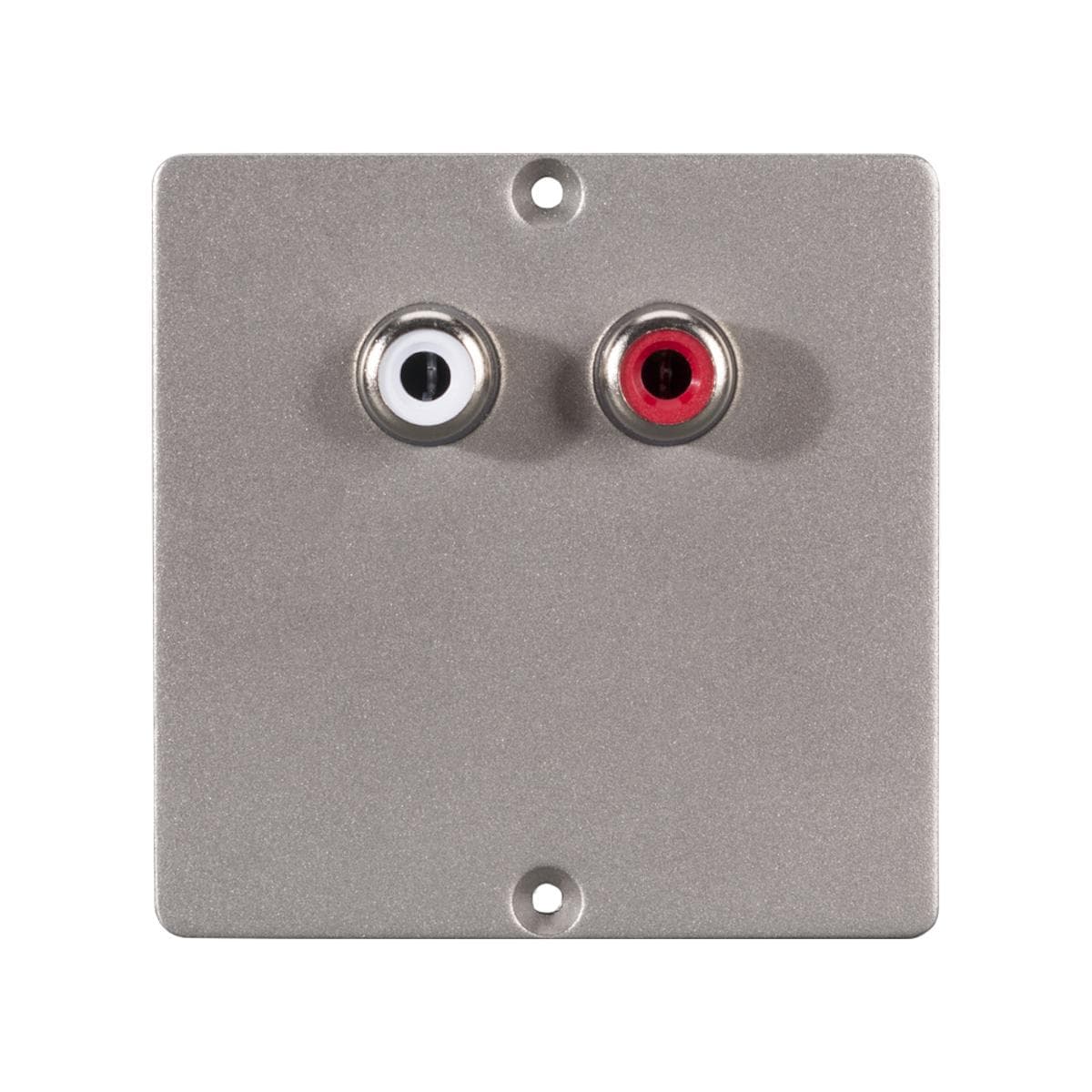 connection-modul 2 x RCA Audio red / white fem. —> Screw terminal, scale: 50x50 mm, stainless steel,