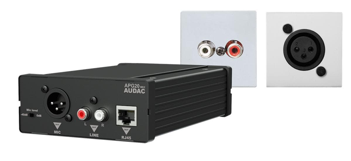 WP45LM/W Receiver+wall panel set line-mic+cover plate-45x45 White version