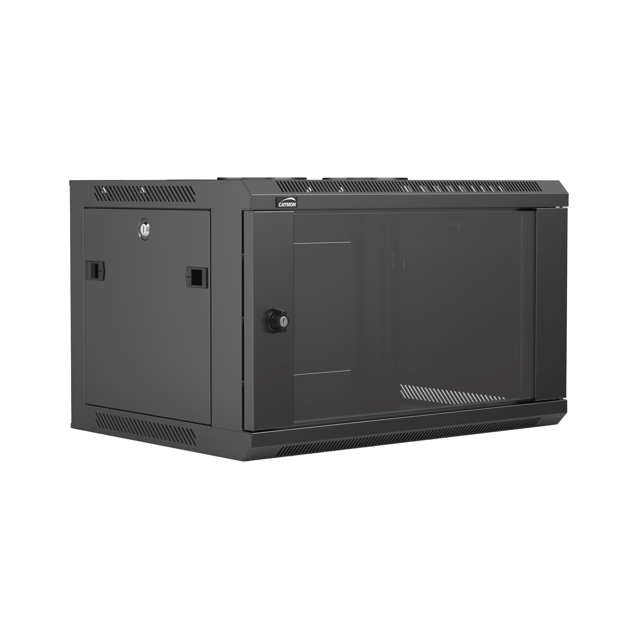 19” wall mount rack - 6 units - 450mm depth - Removable back Black version