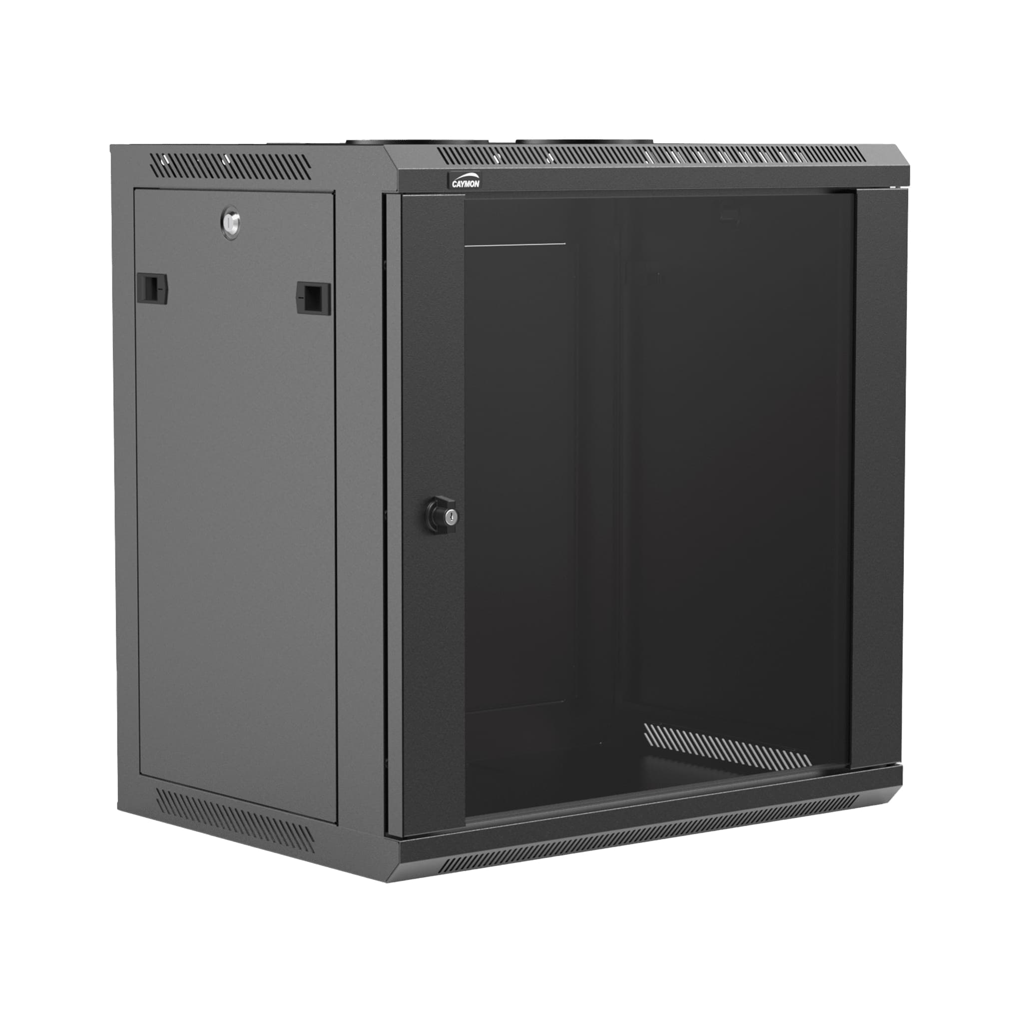 19” wall mount rack - 12 units - 450mm depth - Removable back Black version